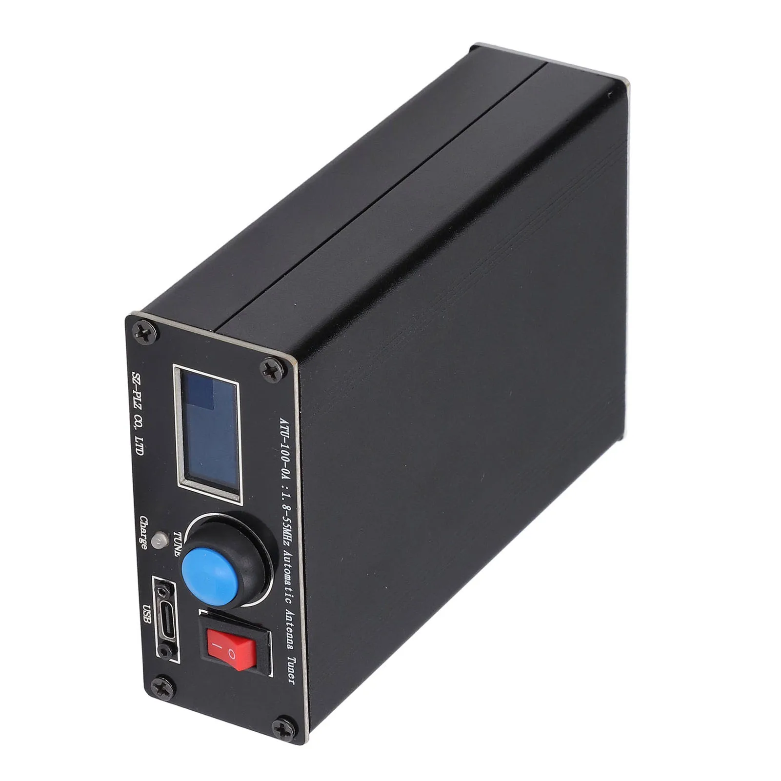 ATU‐100 موالف هوائي تلقائي 1.8-55 ميجا هرتز موالف هوائي صغير USB شحن موالف هوائي الراديو شاشة عرض 0.96 بوصة