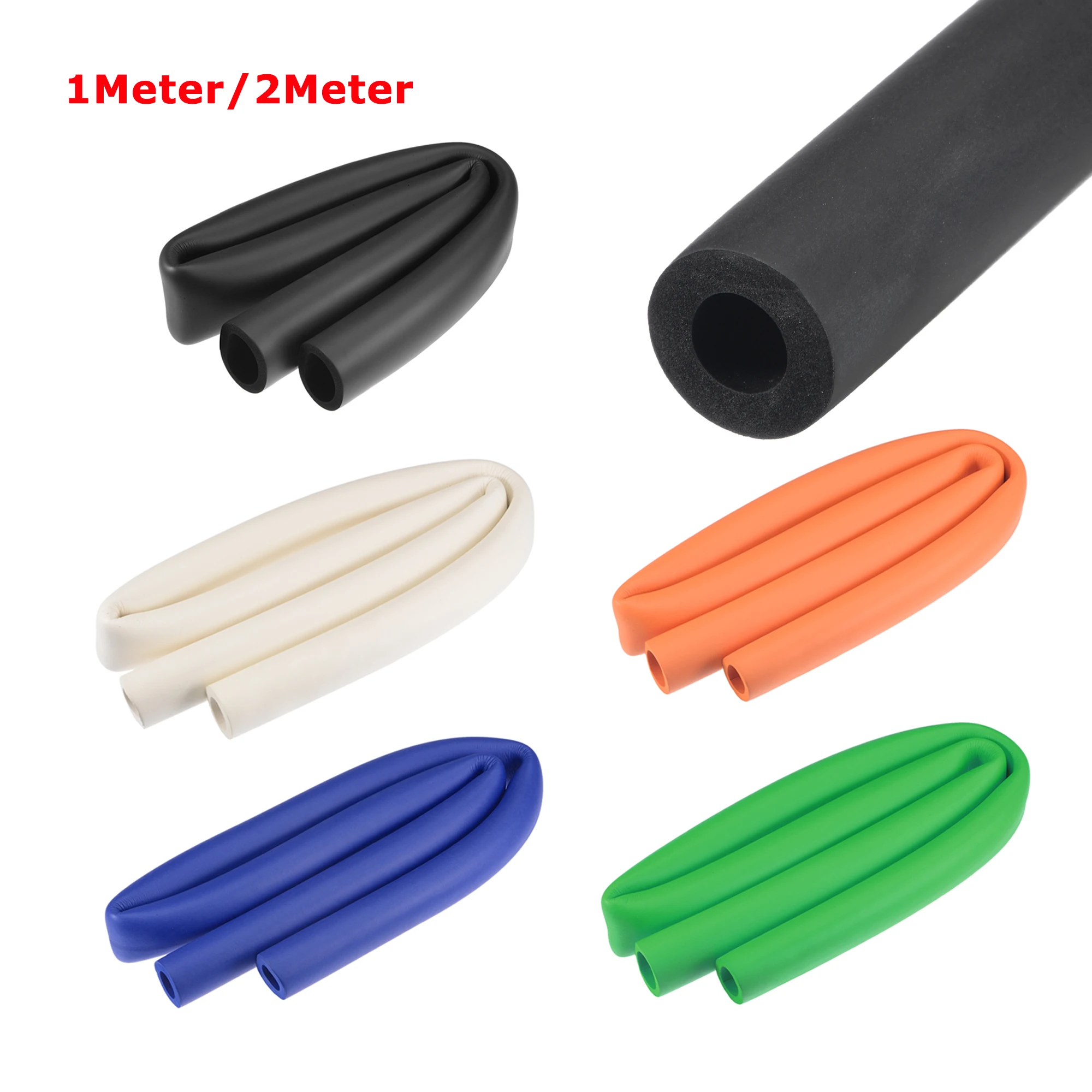 1M/2M NBR Sponge Foam Rubber Tube Fitness Equipment Handle Bars Thermal Insulation Pipe Pipeline Holder Sponge Protective Sleeve