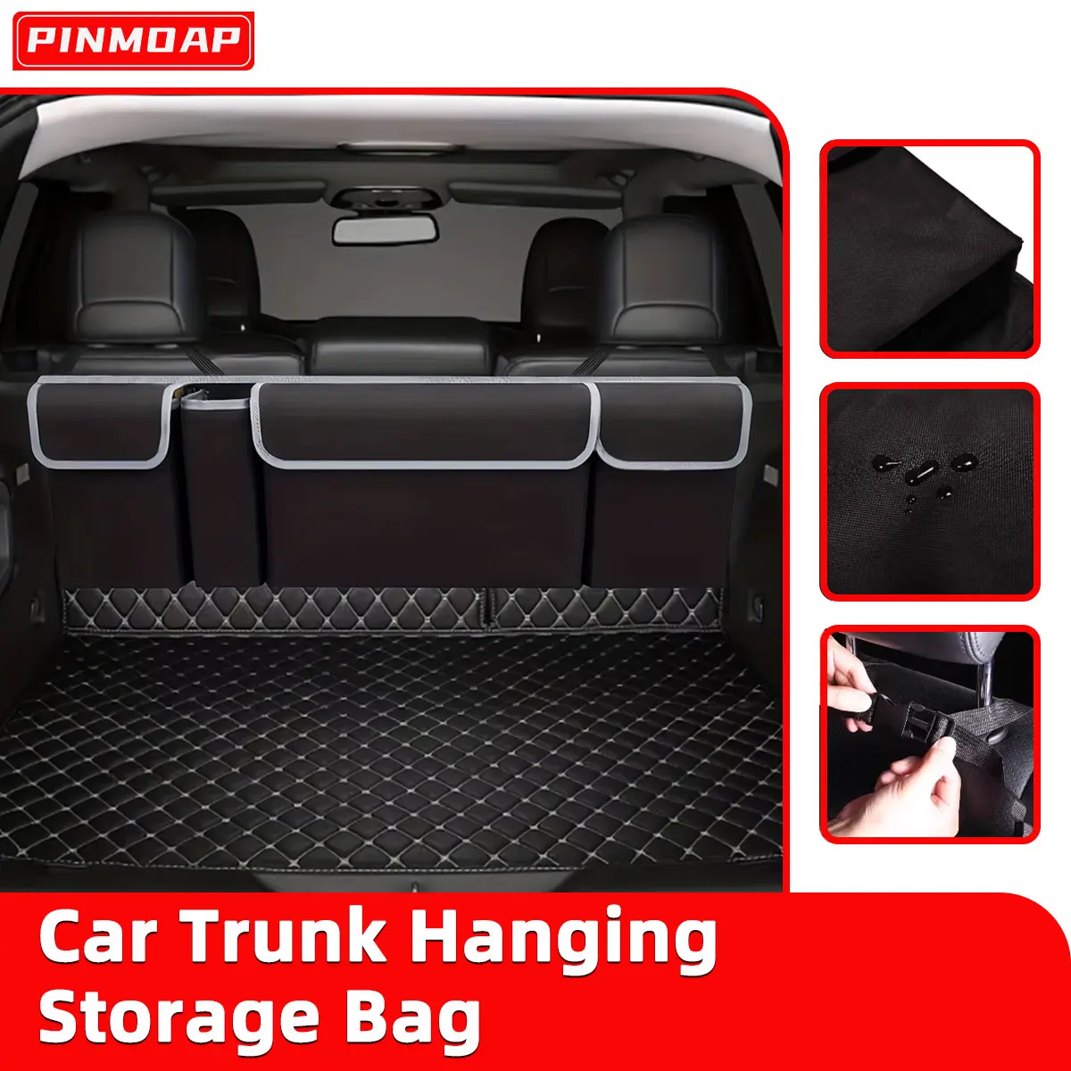 PINMOAP Oxford Cloth Car Trunk Storage Bag Hanging Car Trunk Storage Bag Large Capacity Rear Seat Storage Bag Hanging Bag