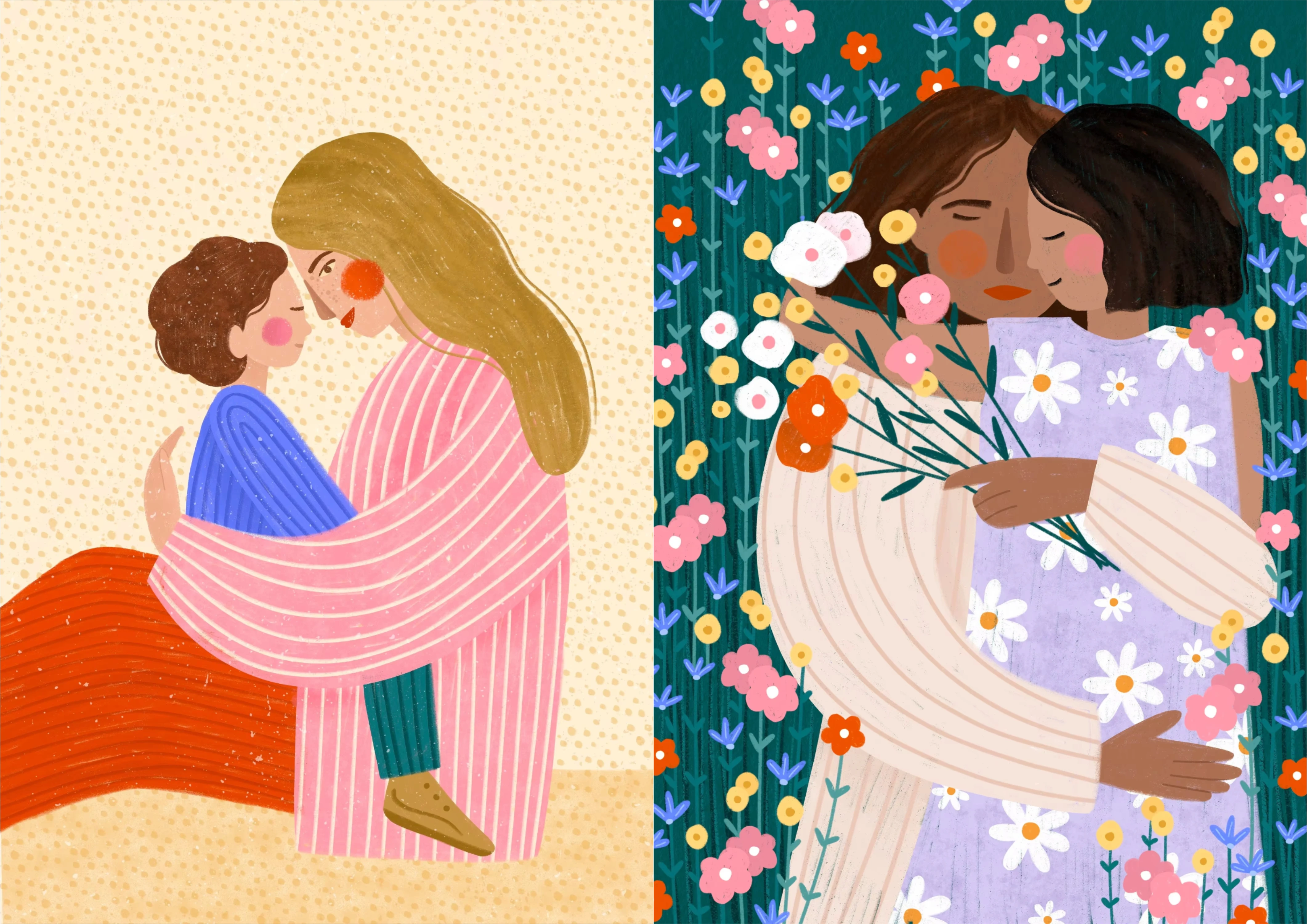 Mother and Child Sweet Scene 5D DIY Full Square&Round Diamond Painting Set Mosaic Art Home Decoration Gift for Living Room Bar