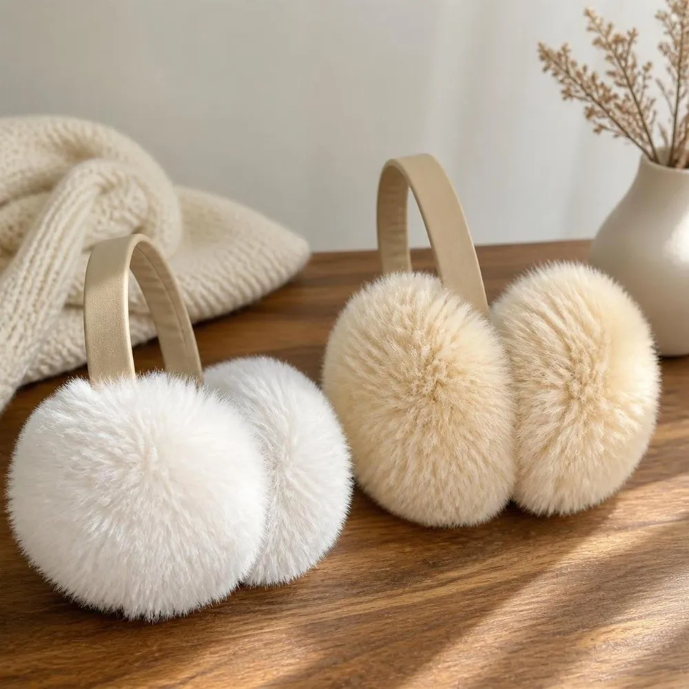 Korean Style Foldable Earmuffs Thickened Fluffy Ear Warmer Non-slip Warm Cycling Earmuffs for Men and Women