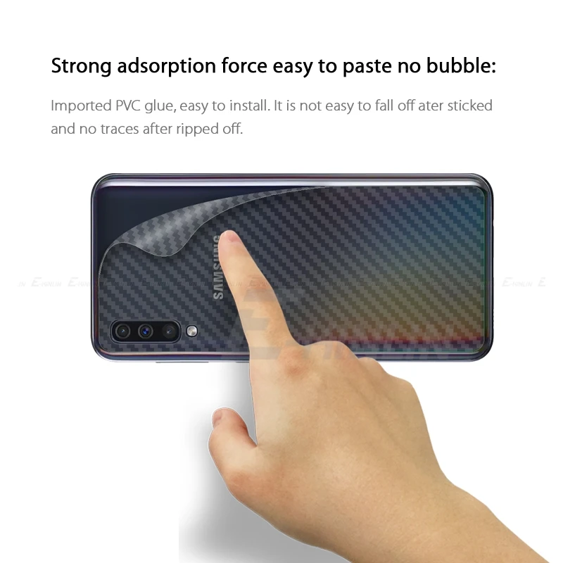 5pcs Carbon Fiber Back Cover Screen Protector For Samsung Galaxy A20 A30 A50 A60 A70 A80 A90 5G Sticker Film No Glass