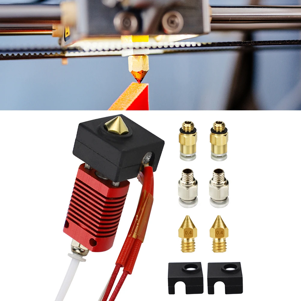 

9 шт. латунное сопло, пневматический разъем DIY 0,4 мм MK8, сопло экструдера, комплект горячего конца для 3D-принтера Creality Ender 3 Pro