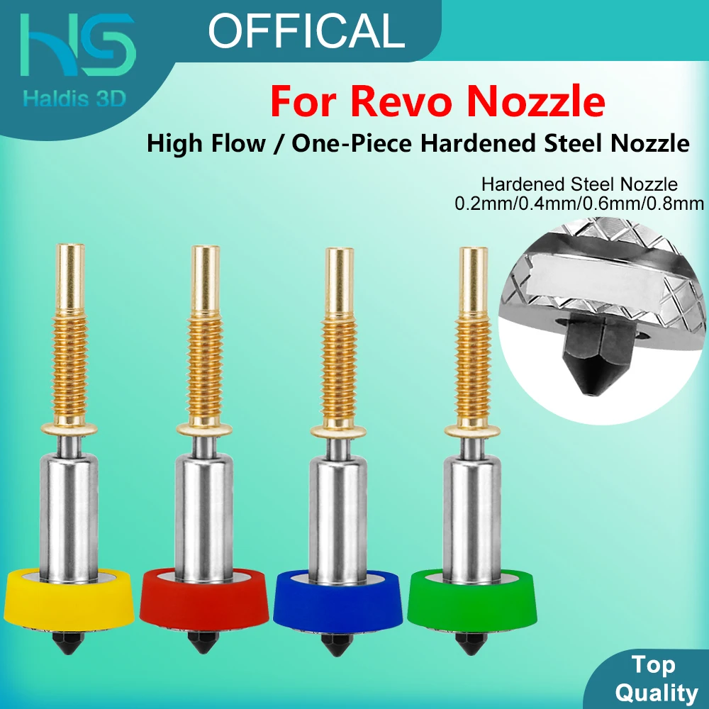 For REVO Nozzle Upgraded High Flow One-Piece Hardened Steel Nozzle 0.2 0.4 0.6 0.8mm Hotend Kit Nozzles 3D Printer Accessories