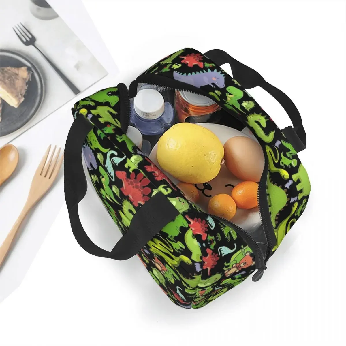 Fantasy Rex Dinosaur Pattern Insulated Lunch Bags High Capacity Lunch Container Cooler Bag Lunch Box Tote Beach Travel Men Women