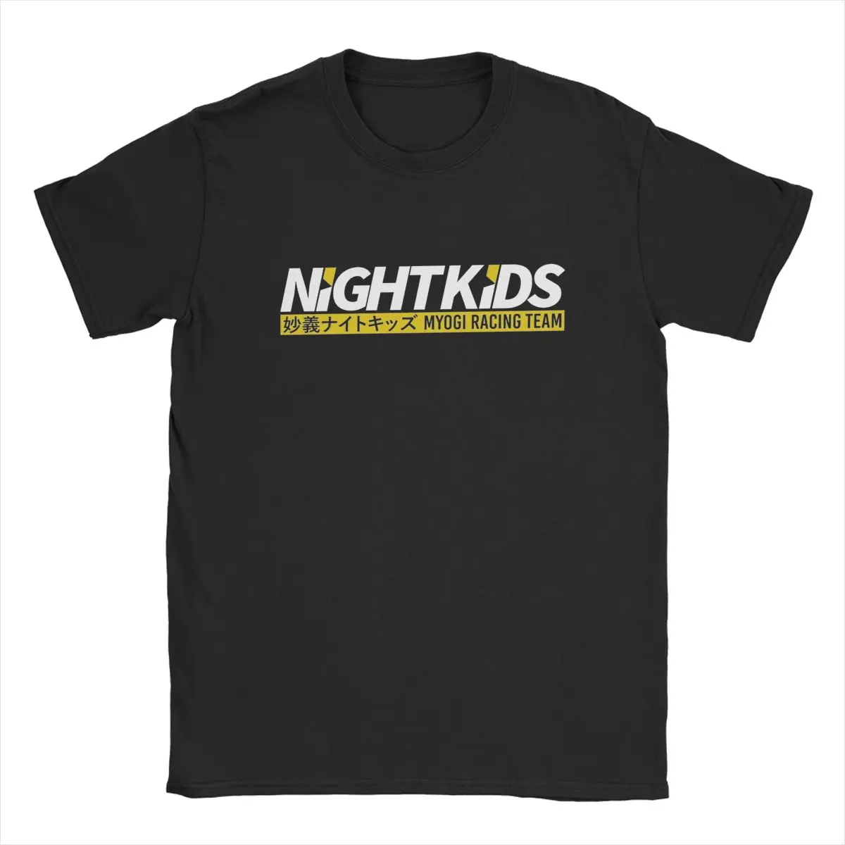 Camisetas de algodón puro para hombres, camisa de manga corta con cuello redondo, estampado de anime, ideal para ir de carreras, Night Kids Initial D