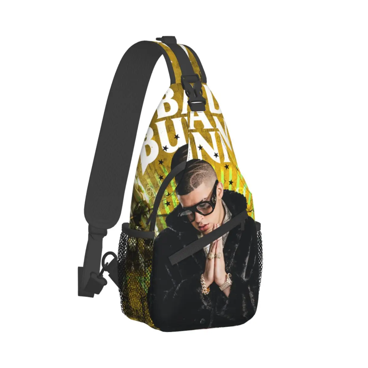 Bad Music Album Small Sling Bags Chest Crossbody Shoulder Sling Backpack Travel Hiking Daypacks Bunny Printed Bags