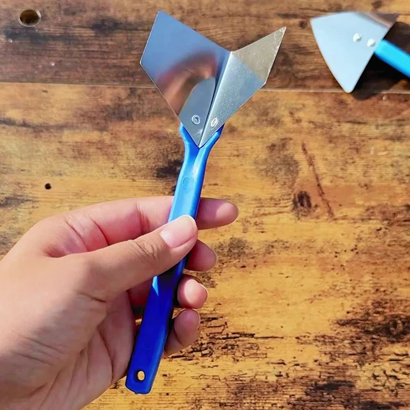 Stainless Steel Spatula Sealing Tools Corner Trowel Plastic Handle Trowel Painting Putty Internal External Corner Putty Scraper