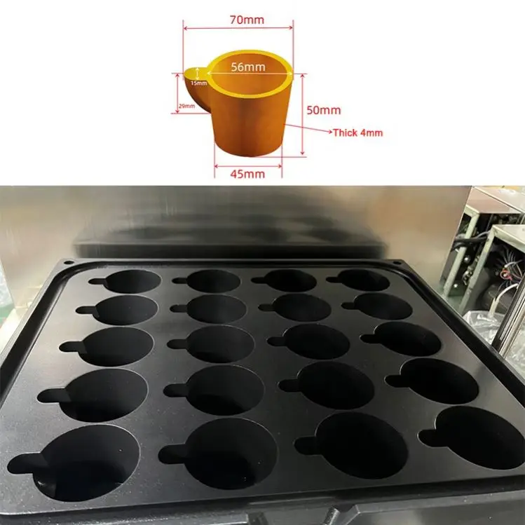 Commercial Electric Biscuit Tea Cone Cup Baker Waffle Cup Maker Edible Coffee Cup Making Machine