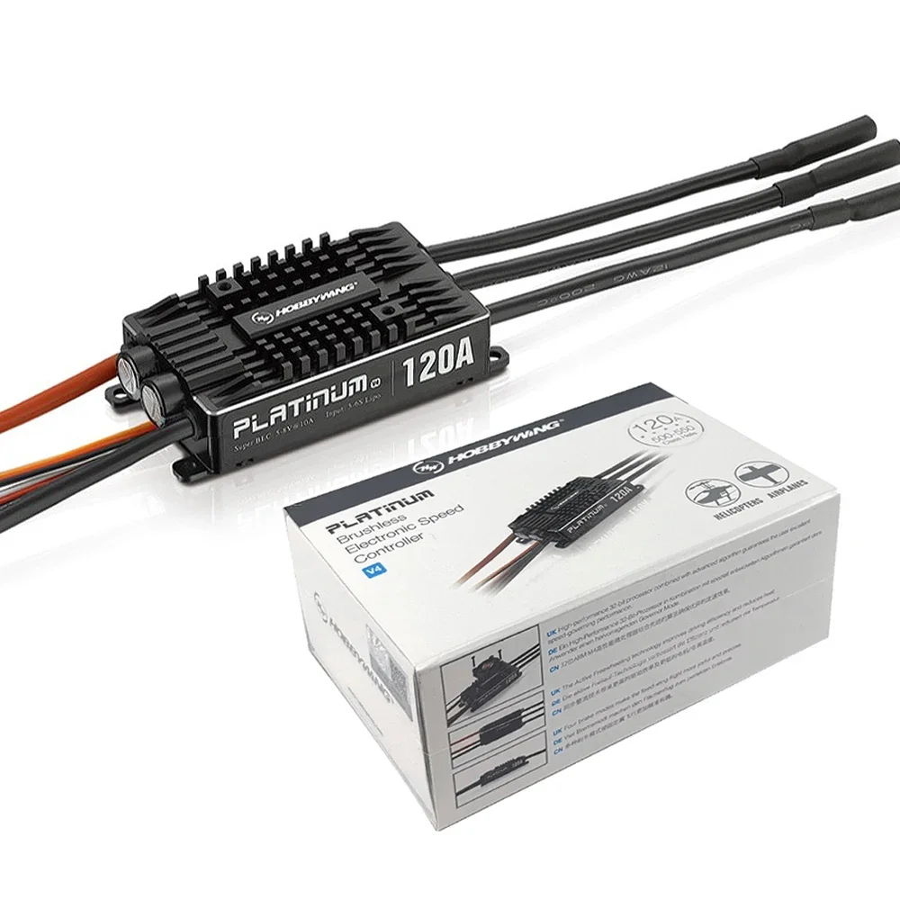 

Hobbywing Platinum Pro V4 120A 3-6S Lipo BEC Empty Mold Brushless ESC for Rc Drone/Aircraft/Helicopter