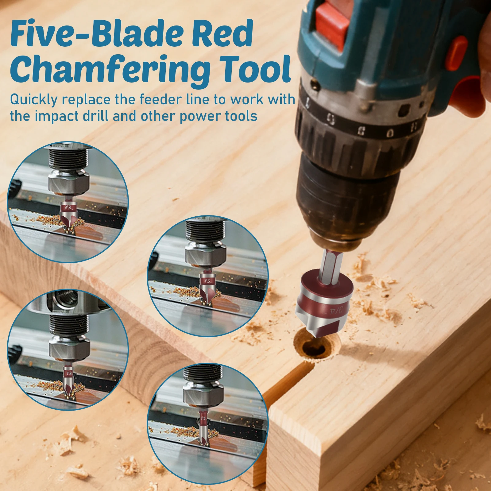 مجموعة لقم مثقاب غاطسة مكونة من 17 قطعة مع صندوق تخزين # 6 # 8 # 10 # 12 مثقاب حوض فولاذي عالي السرعة للمسمار المكسور والصدأ