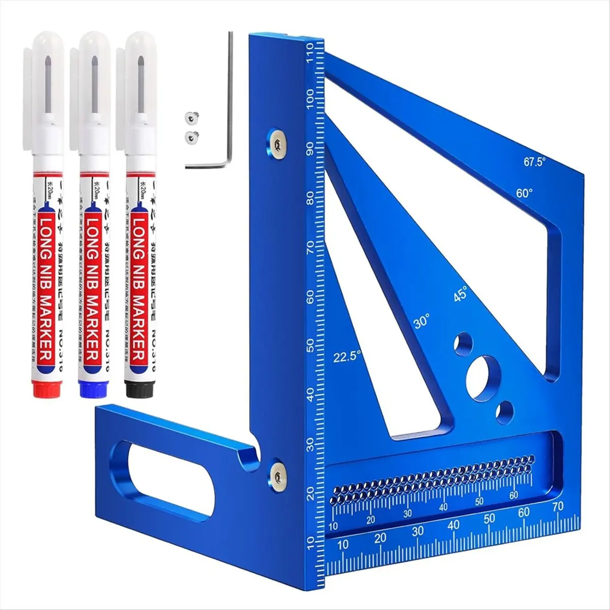 AA77 NEW  3D Multi Angle Measuring Ruler Carpenter Square Aluminum Alloy Woodworking Ruler Miter Triangle Ruler