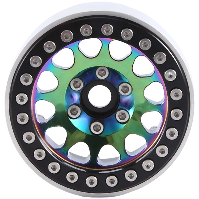 

4Pcs Aluminum Alloy Metal 1.9Inch Beadlock Wheel Rims Hubs For 1/10 AXIAL SCX10 D90 RC Crawler Upgrade Parts Style 2
