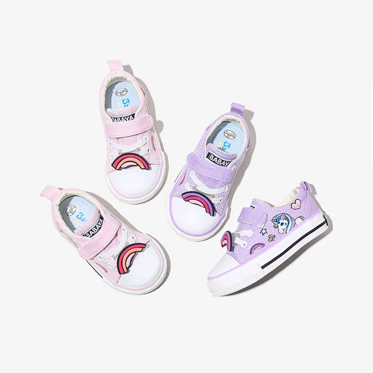 Babaya Baby Canvas Shoes Girls Breathable 1-3 Year Old 2023 Spring New Children Toddler Shoes Baby Girl Cartoon Casual Sneakers