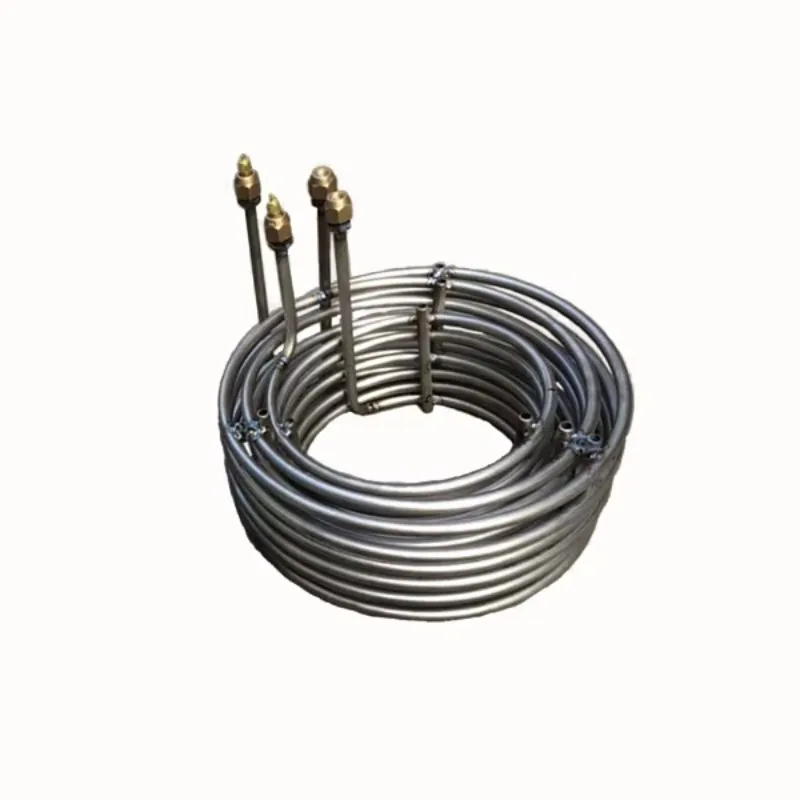 High efficiency titanium chiller coil heat exchanger refrigerant to water for cooling and heating