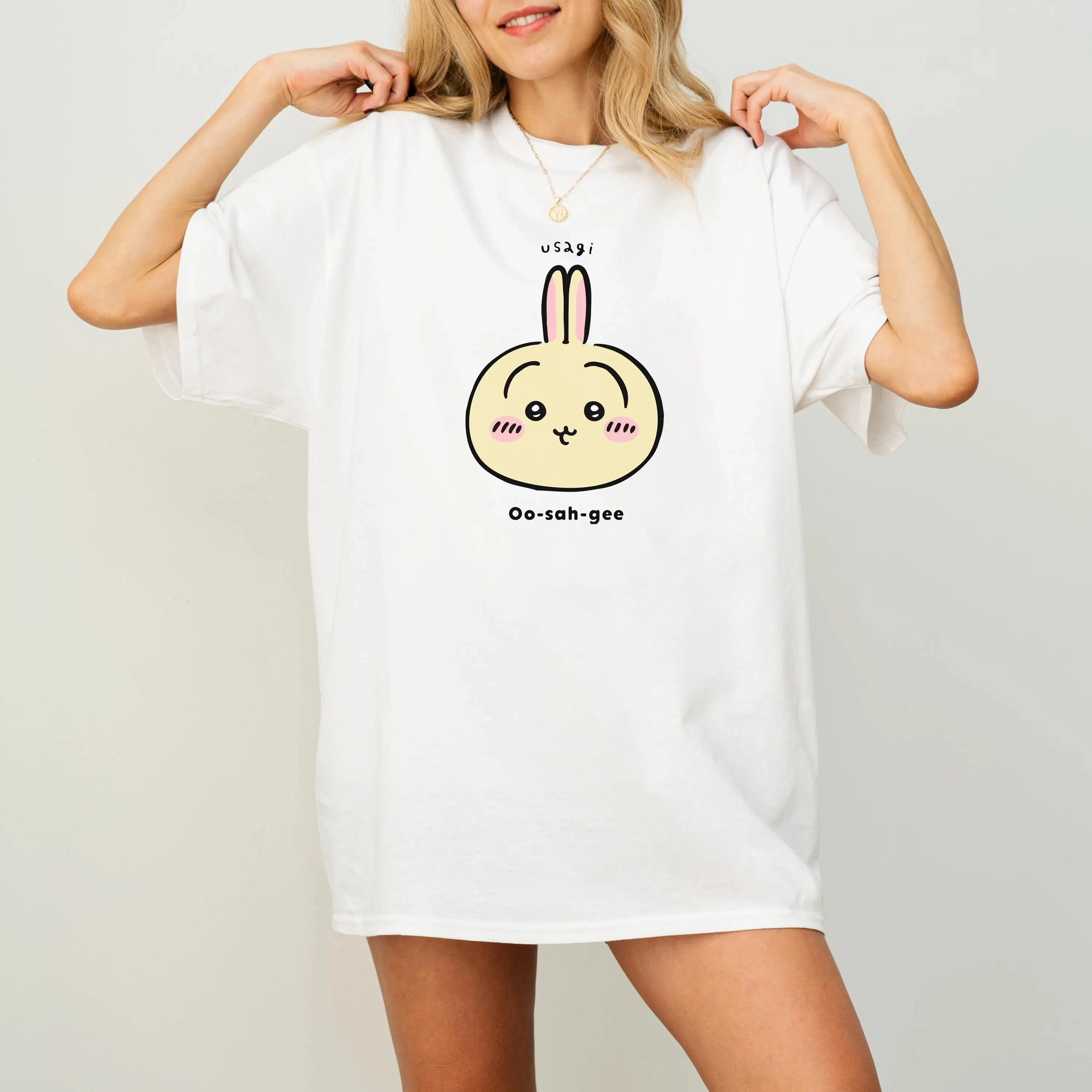 Chiikawa Kawaii Anime T-Shirt Unisex Kurzarm-Oberteil Lässiges Alltagsoutfit Niedliches Charakter-Print T-Shirt für Männer und Frauen – Detail 4