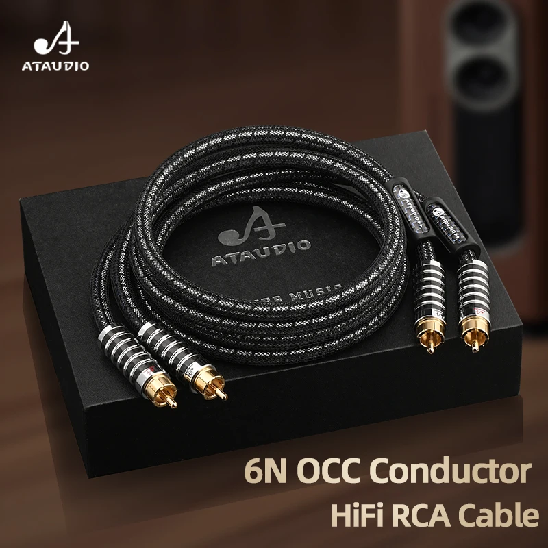 

HiFi Stereo Pair RCA Cable Hi-end OCC and Silver Plated Signal Cable Double Shield RCA Gold Plated Plug Amplifier Audio Cable