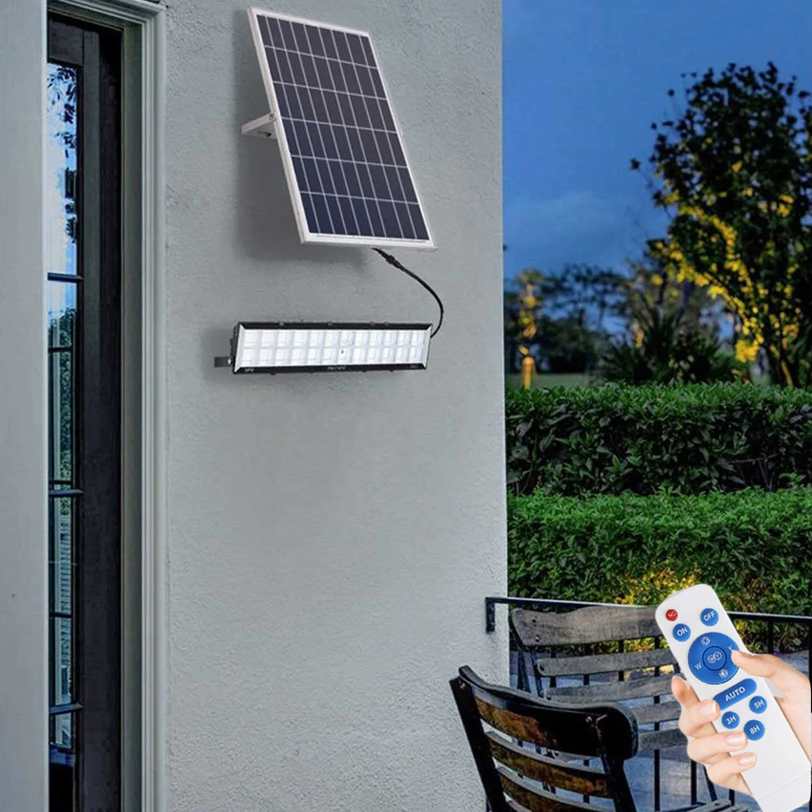 300 واط التحكم عن بعد الأضواء الكاشفة الشمسية في الهواء الطلق Ip65 مقاوم للماء الشمسية الجدار مصباح كرة السلة المحكمة وقوف السيارات أضواء الشمسية #3