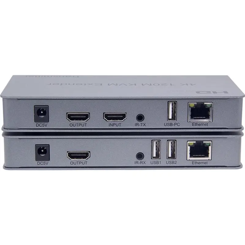 Smart-Extender -Compatible 120M KVM RJ45 4K HD USB Audio Over Cat6 With Loop Out IR For Mouse Keyboard