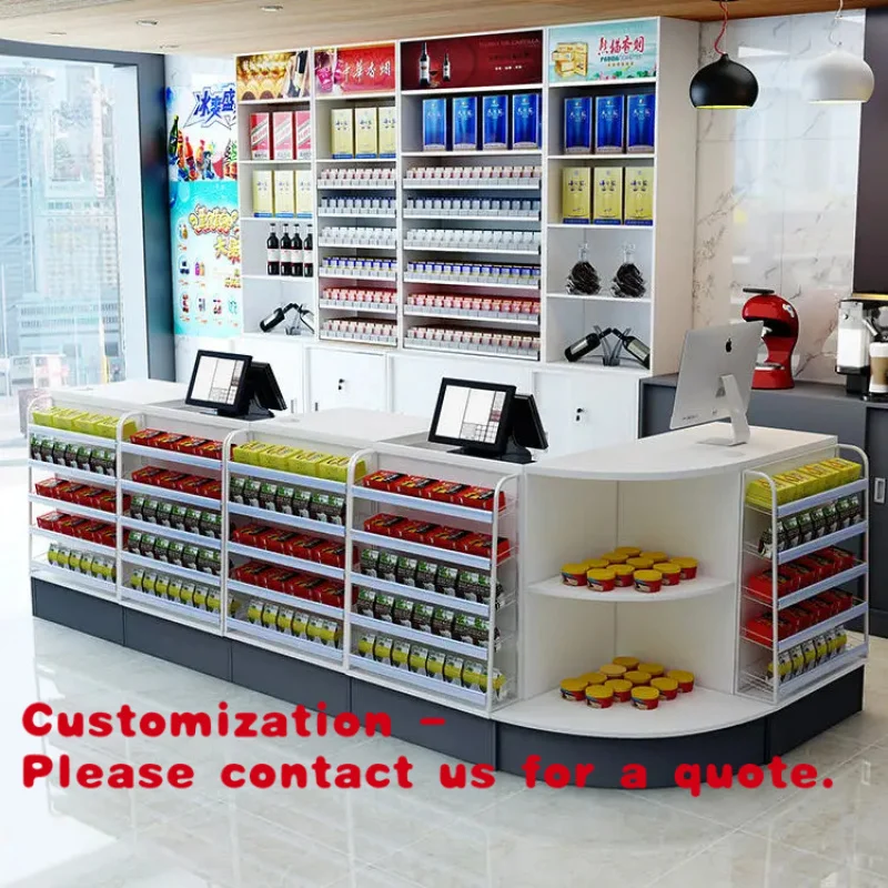 

Customize.Hot-selling Morden Store Convenience Shops Checkout Counter Cashier Coffee Shop Counter with Conner