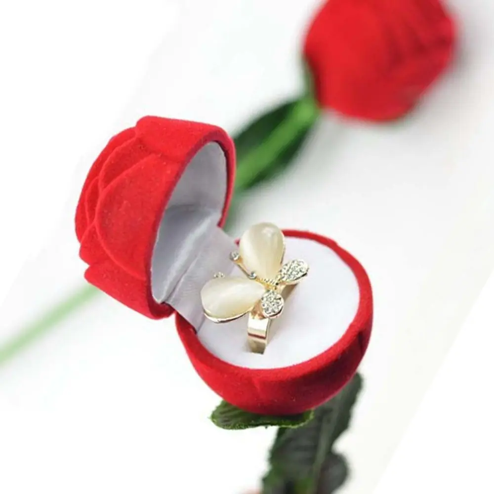 Red Velvet Jewelry Box - alternate angle