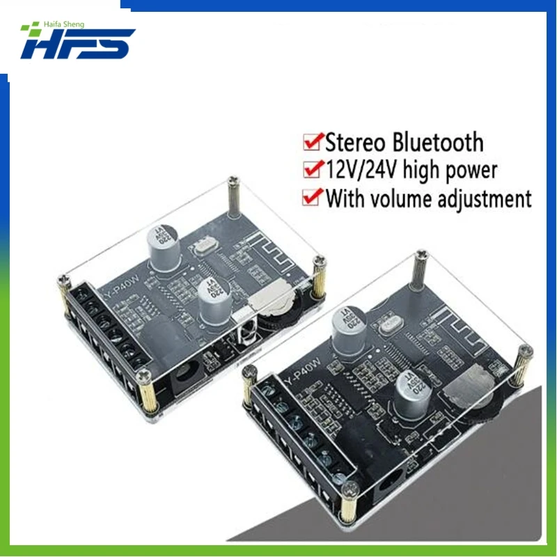 Bluetooth 5.0 stereo audio power amplifier board 40Wx2 Bluetooth receiver DC 12/24V supply XY-P40W