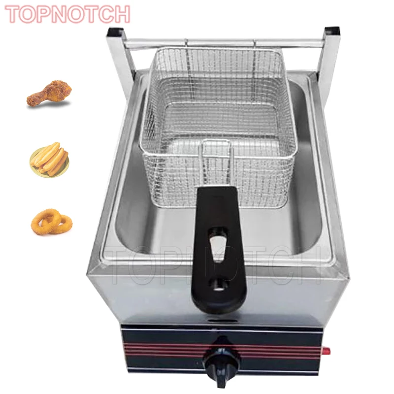 LPG Deep Fryer Chips Chicken Maker Single Pot Double Pot Commercial French Fries Machine