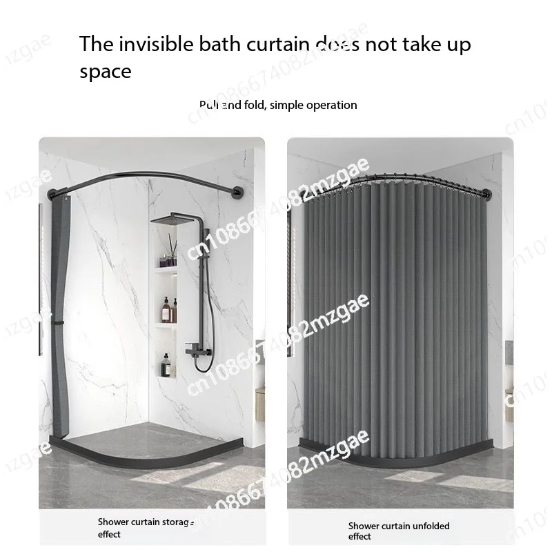 

Магнитная складная занавеска для душа без дрели, водонепроницаемая занавеска для душа в ванной комнате, разделительная занавеска для сухого и влажного воздуха