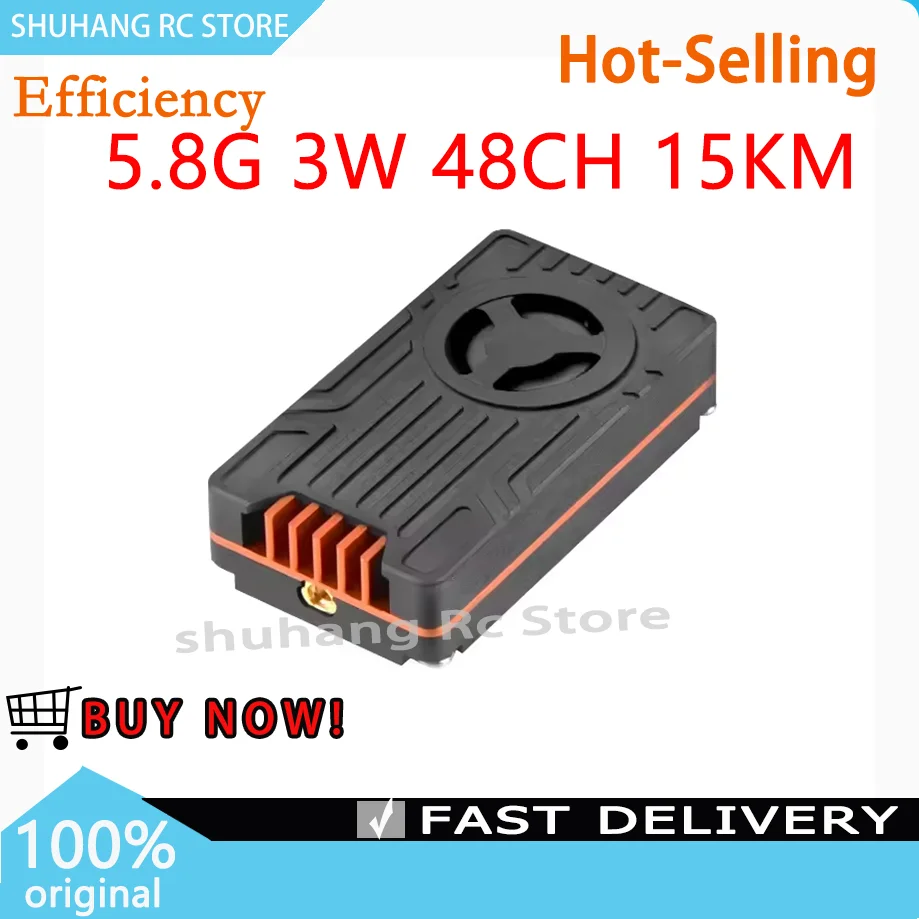 

Shuhang 5.8G 3W 48CH VTX Video Transmitter 25mW/1.6W/2W/2.5W/3W Adjustable Power PAL/NTSC MMCX for Racing FPV Drones