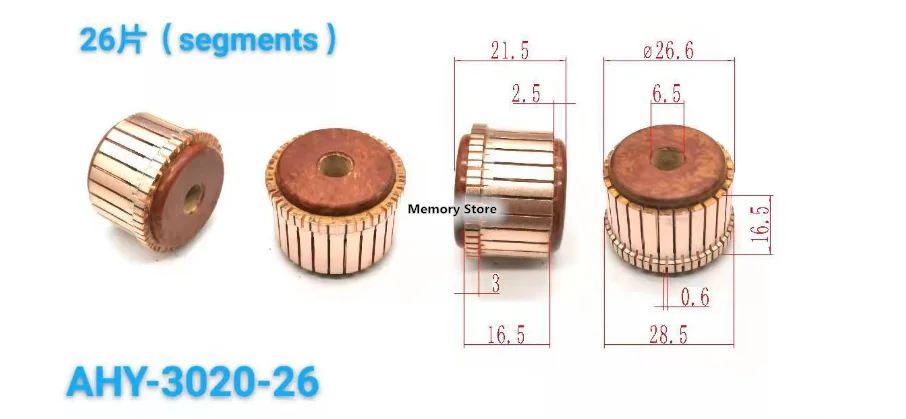 

5PCS 26.6x6.5x16.5(21.5)mm 26P Copper Bars Alternator Electric Motor Commutator, AHY-3020-26