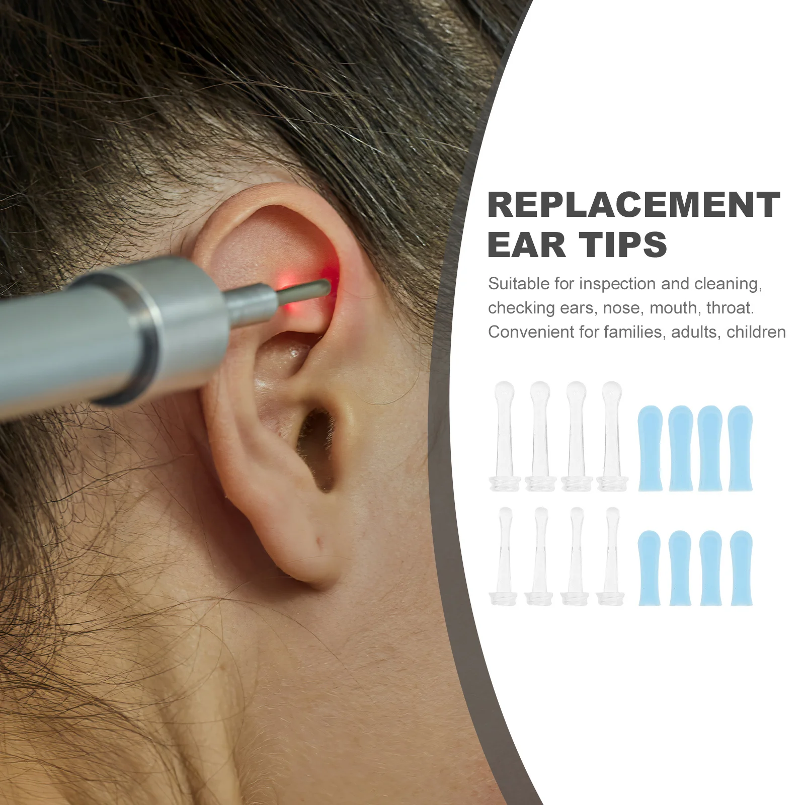 

1Set Visible Ear Spoon Replacement Tips Professional Earwax Removal Spoon for Daily Ear Cleaning Earwax Remover Accessory