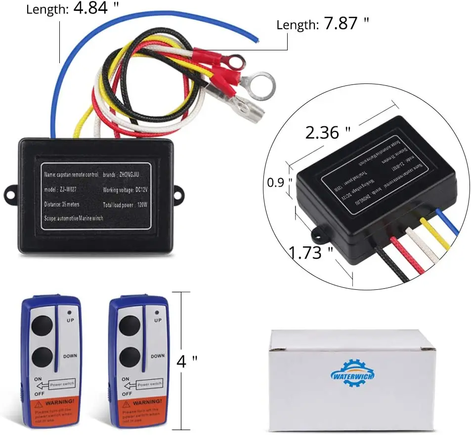 Gêmeo sem fio guincho kit de controle remoto, interruptor de recuperação para caminhão, jipe, veículo todo-o-terreno, off-road, 12V, 24V