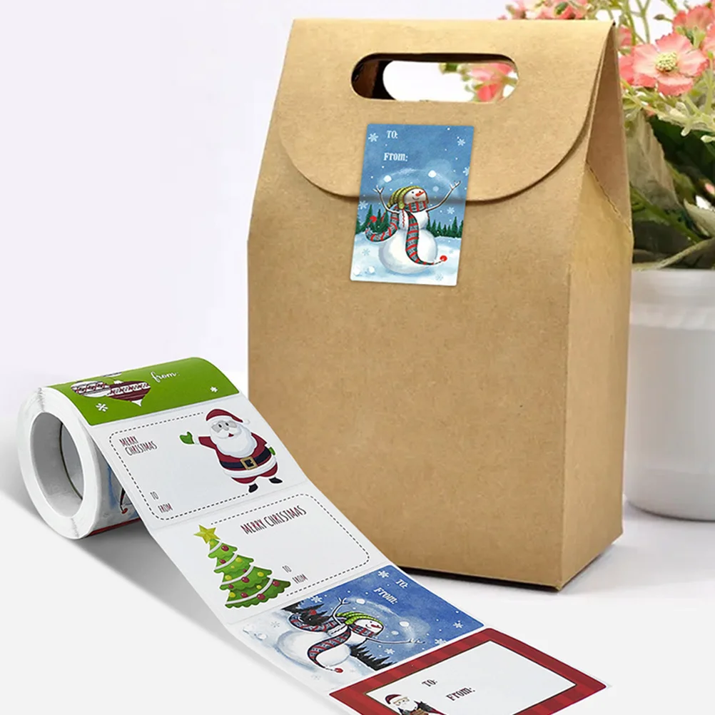 

2 Rolls Plate Stickers Labels for Gifts Xmas Gift Box Seal Notebook Paper Adhesive Sticker Bag Tag H Made Decals