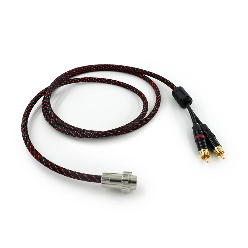 Naim HiFi 4 Pin Din to 2 RCA Phono Plugs Stereo Cable Twist Lock OFC 4Core Turntable Cable Audio Phono Cable