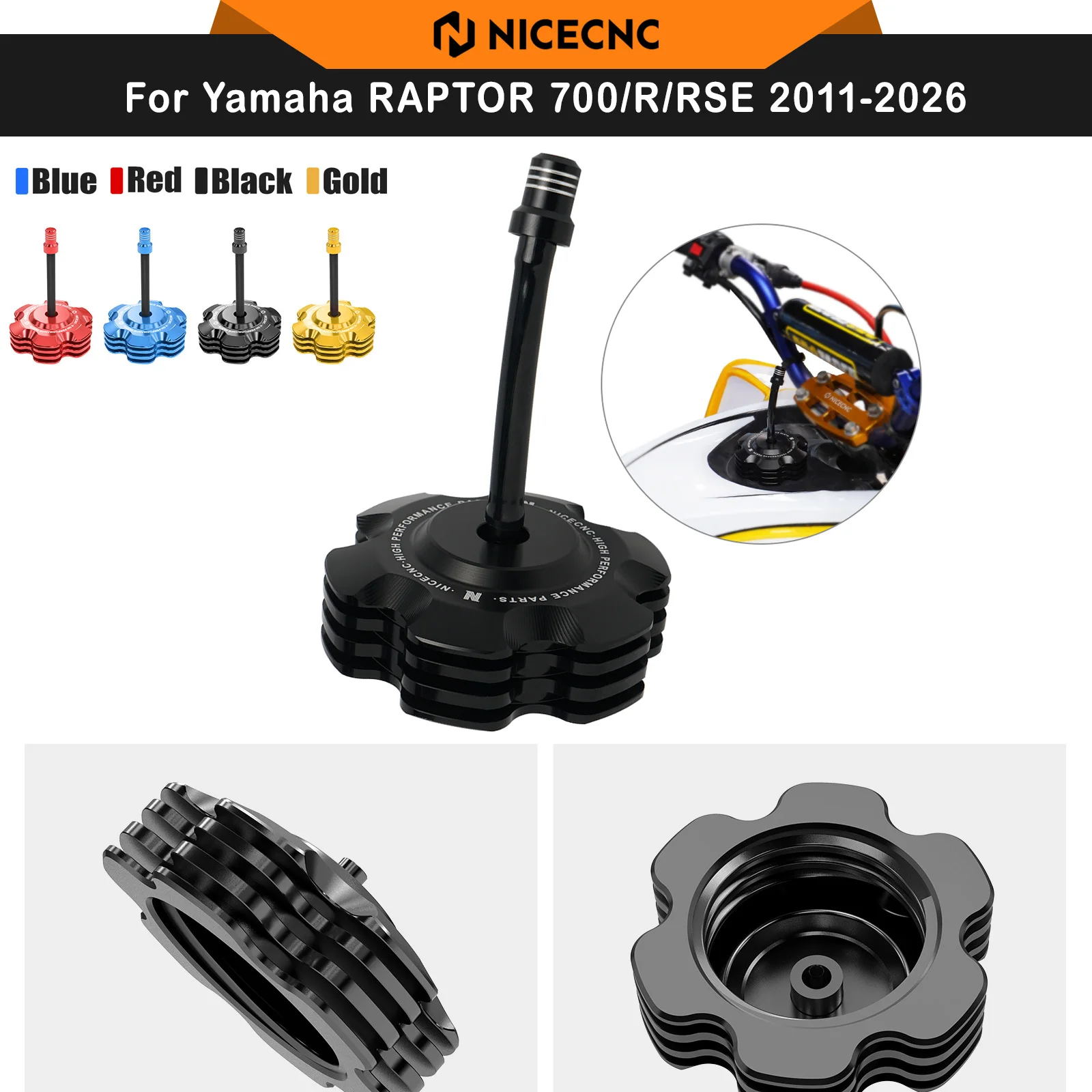 

NICECNC For Yamaha RAPTOR 700/R/RSE 2011-2026 Fuel Tank Cap Guard For GRIZZLY 125 2011-2013 TTR110E 125LE 230 50E YZ65 Aluminum