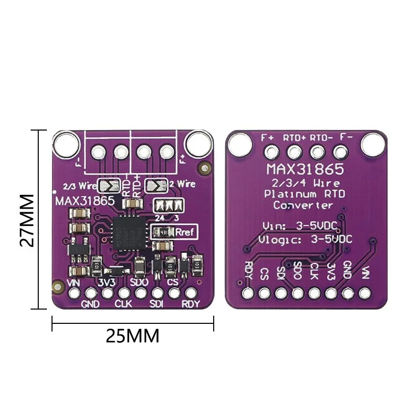 31865 MAX31865 RTD Platinum Resistance Temperature Detector Module PT100 To PT1000 3.3V/5V