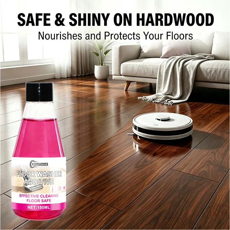 Pink cleaning concentrate, effectively removes tile scale and floor stains, restores luster, mild formula, safe for all floors