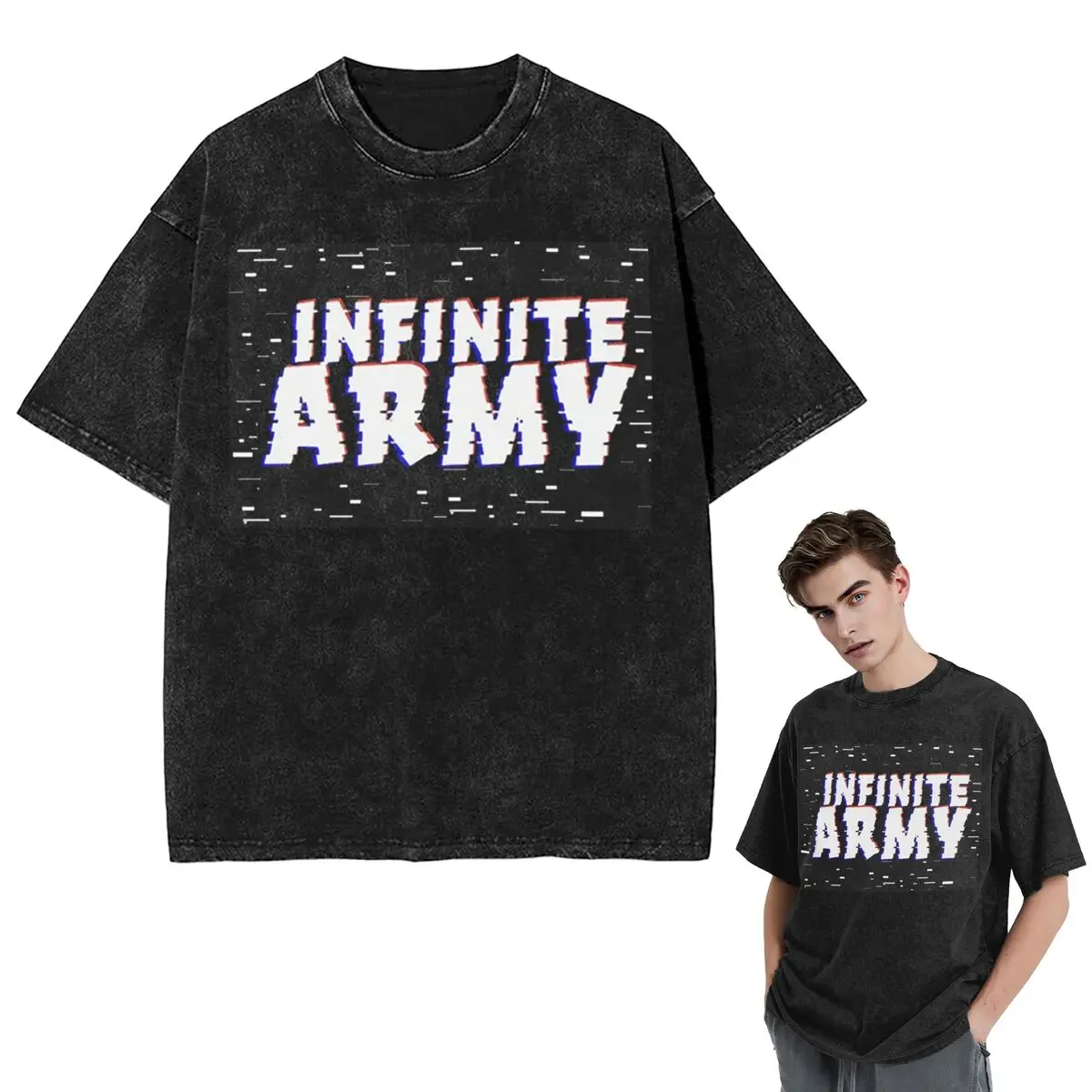 

Streetwear T-Shirts Caylus Gaming Infinite Army Washed T Shirt Short Sleeve Hip Hop T-Shirt Tops Tees for Men Women