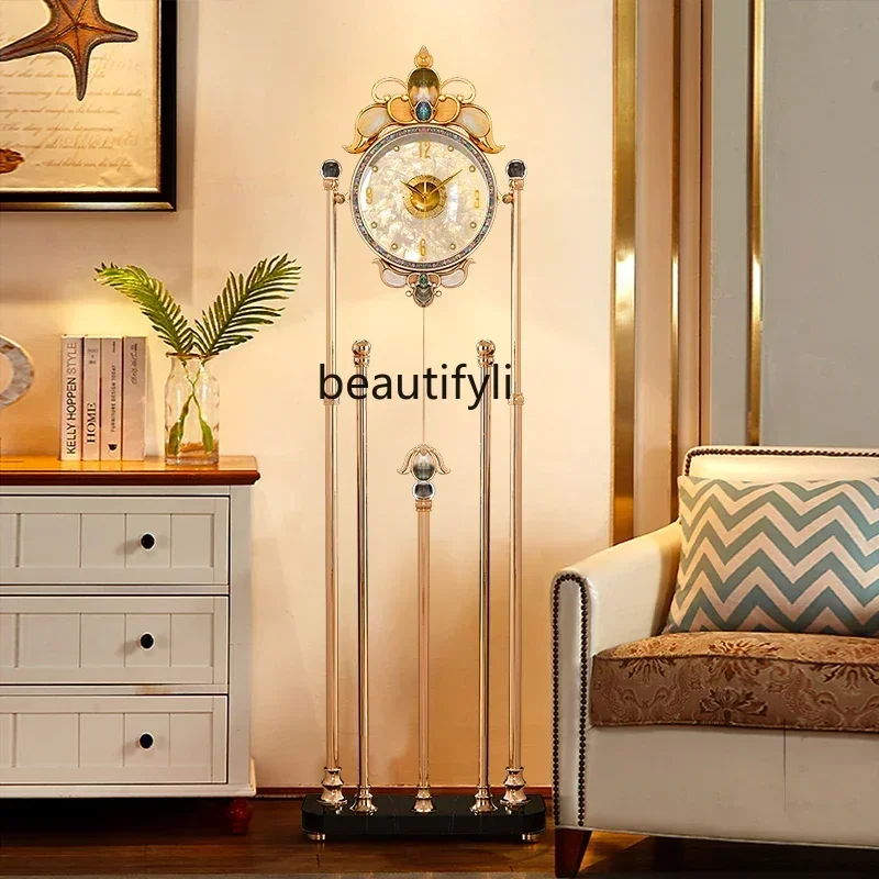 

Cy56 Y Light luxury high-end household living room floor clock European high-end atmospheric pendulum, large clock