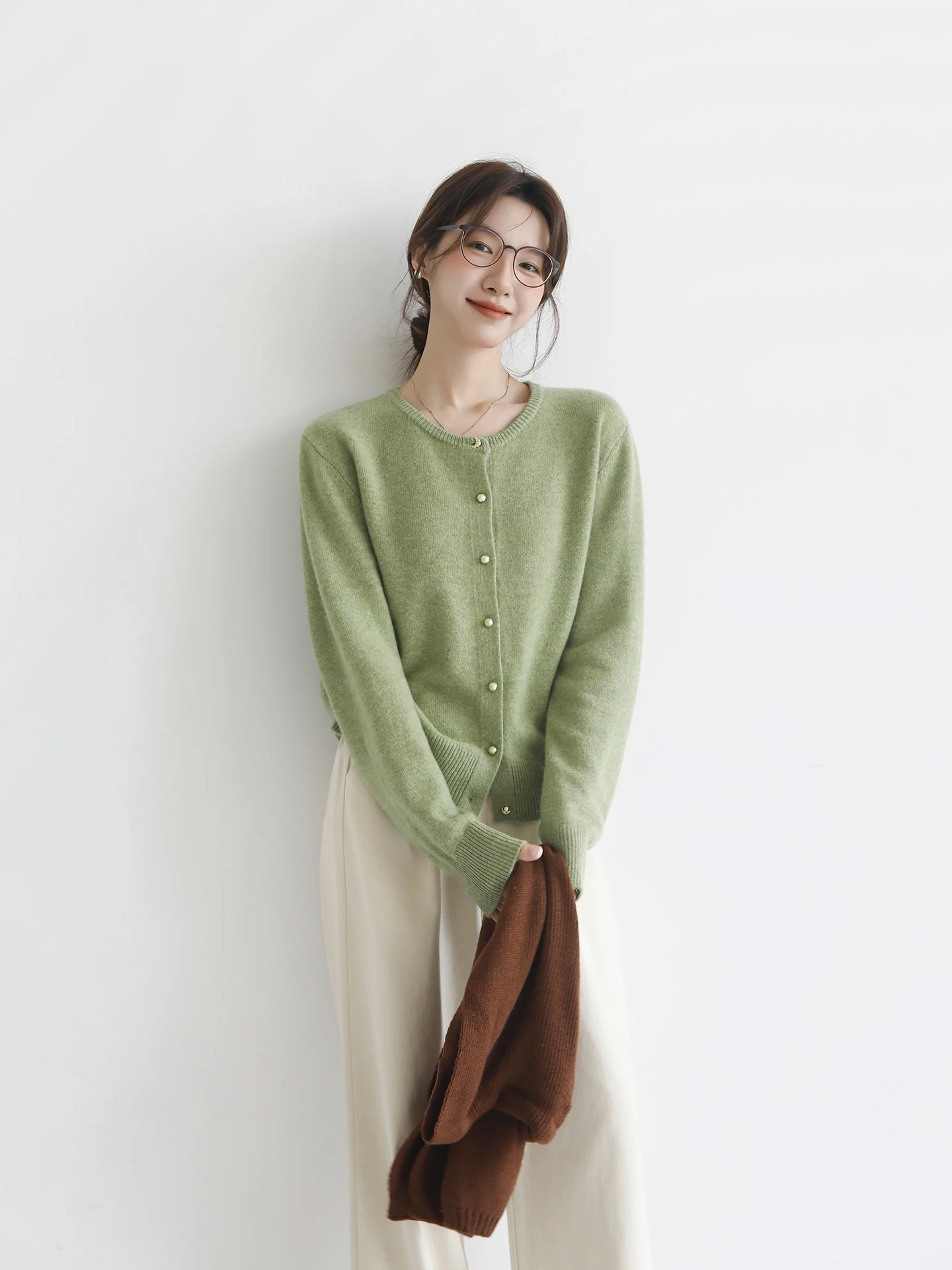 

Ruu Home 00 Шерстяной открытый кардиган, верхняя одежда для женщин, осень-зима, новинка, в стиле lazy fashion, базовый слой, для многослойного ношения, согревающий, с эффектом теплосбережения