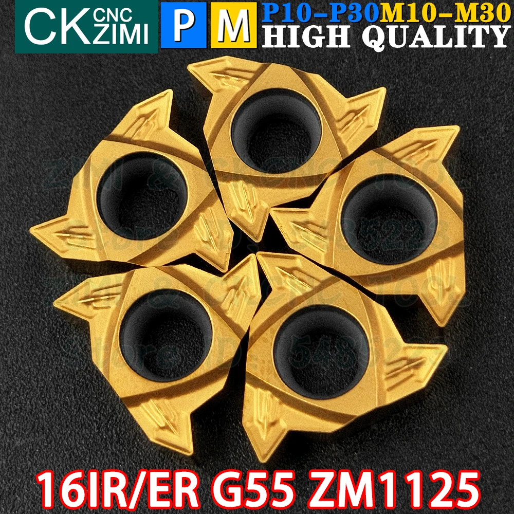 16ER G55 ZM1125 16IR G55 ZM1125 Carbide Insert Internal External Thread Threaded Insert Tool CNC Metal Lathe Turning Cutter Tool