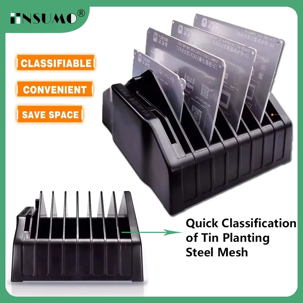 YCS BGA Reballing Stencil Storage Box For Macbook Motherboard IC Chip Rework Tin Planting Steel Mesh Template Classifying Tool