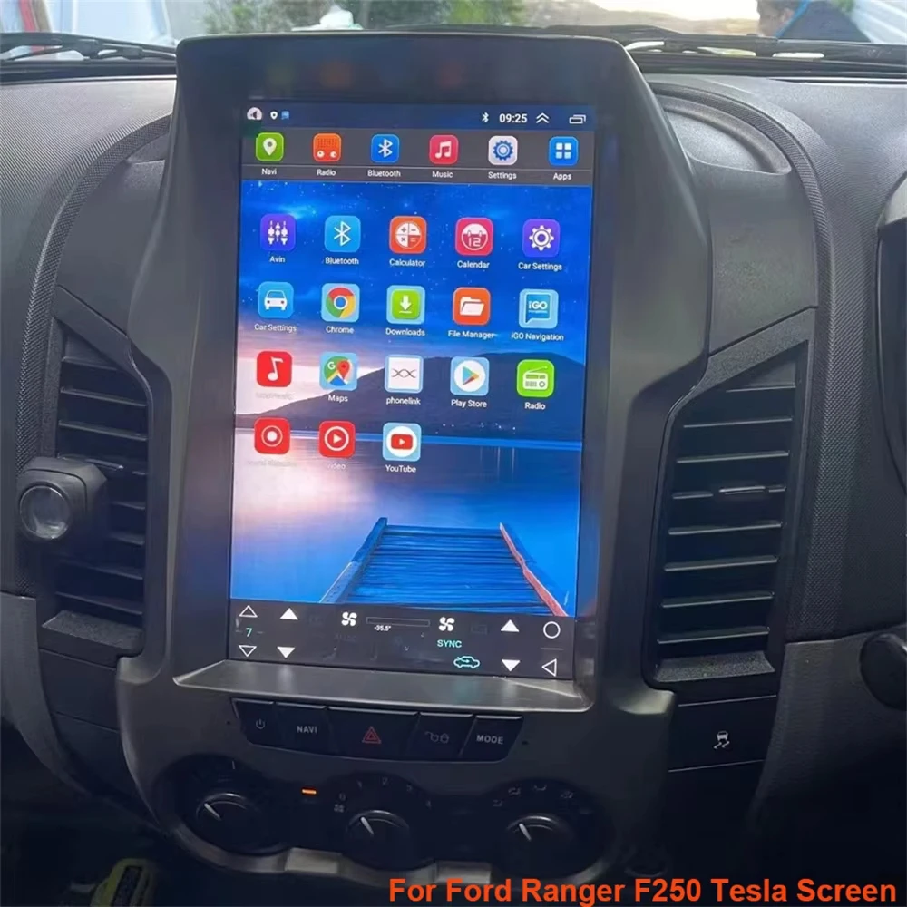 Android 15 For Ford Ranger F250 2011-2015 Car GPS Navigation Multimedia Player Head Unit Stereo Vertical Screen Auto Radio