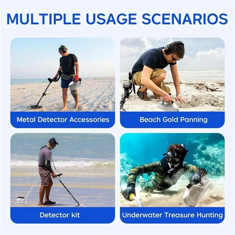 B78B-For Beach Sand Scoop In Stainless Steel-Large Capacity Heavy Duty Metal Detection Tool With Long Handle