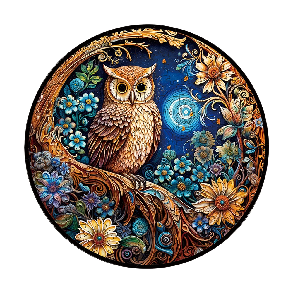 Owl Animal Wooden Puzzle DIY Educational Gift For Kids Family Interactive Games Brain Trainer Hell Difficulty Puzzle For Adults