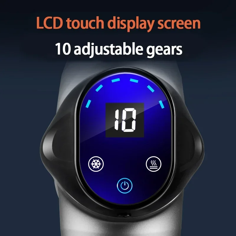 مسدس تدليك احترافي للتدفئة والتبريد - جهاز استرخاء عضلات الأنسجة العميقة مع تدليك الظهر بالاهتزاز عالي التردد