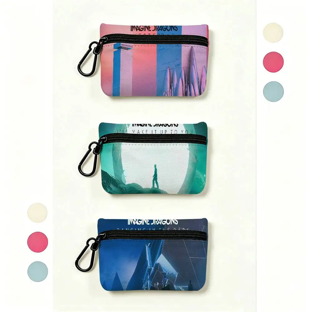 Band T-Twenty O-One P-Pilots Mini Oxford Cloth Coin Purse With Carabiner Hook Portable Key Card Wallet Small Zipper Storage