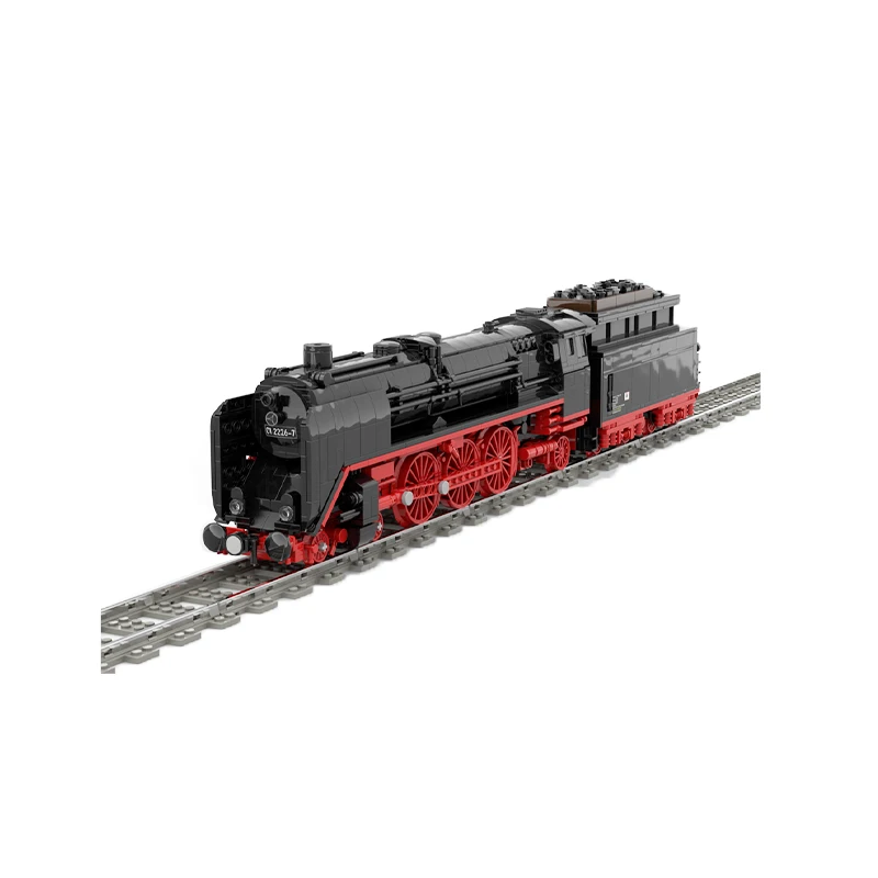 MOC Ferrovie tedesche Locomotiva a vapore del carrozza del treno Modello Building Block fai da te Tecnologia di assemblaggio Mattoni Giocattoli per regali
