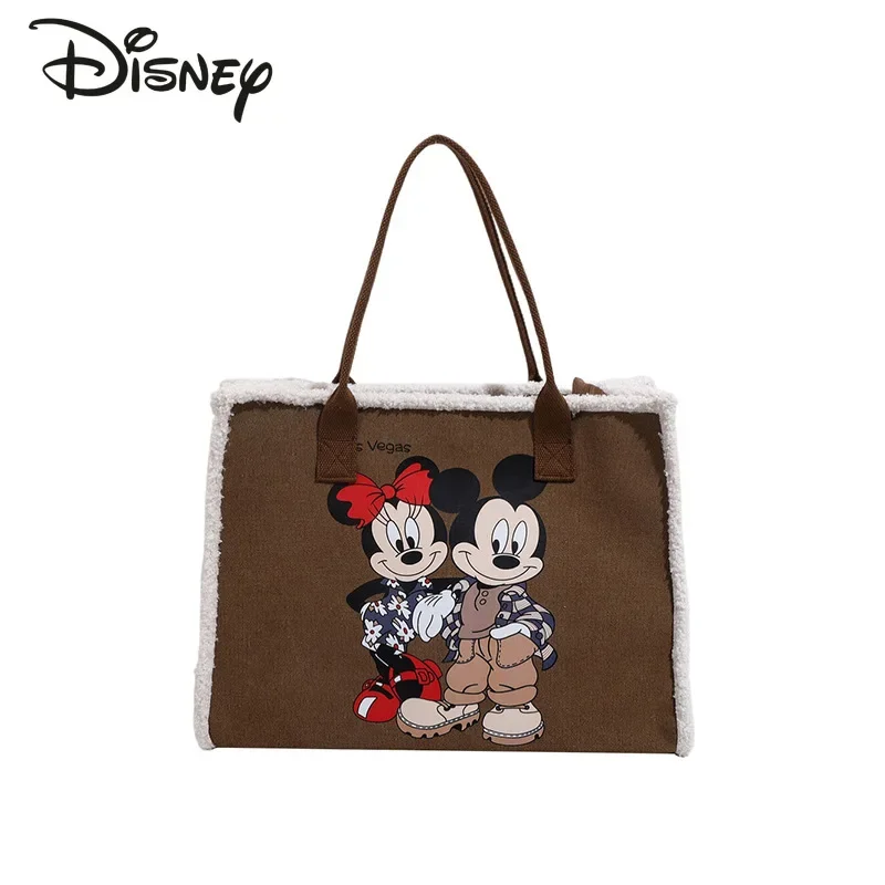 Disney 2024 New Women\'s Handbag Fashionable High Quality Canvas Women\'s Commuter Bag Casual Large Capacity Women\'s Shopping Bag