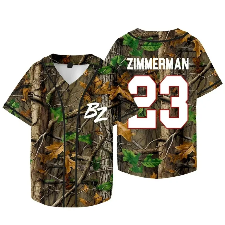 Bailey Zimmerman Merch Jersey Women Men Fashion Casual Short Sleeve Baseball Jacket